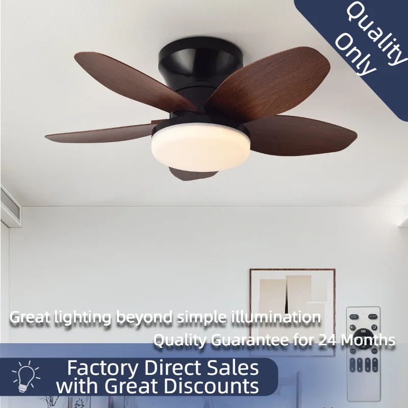 Retro LED Ceiling Fan Light Mute Inverter Chandelier Modern Home Dining Room Decorative Ventilator Lamp