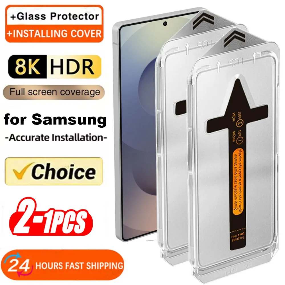 1-2 قطعة طلاء Oleophobic سهل التركيب واقيات الشاشة لهاتف سامسونج جالاكسي S25 S24 Ultra Plus S25 Edge 5G الزجاج المقسى