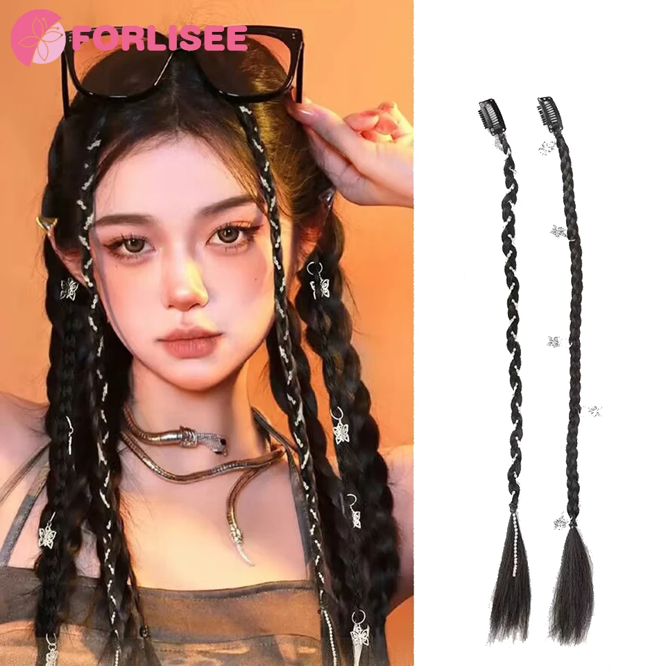 

FORLISEE Synthetic Wig Braid Spicy Girl Boxing Fishbone Braid Fried Dough Twists Braid Dirt Braid