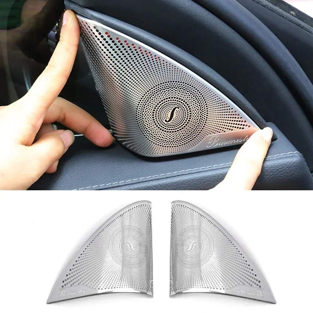 2pcs Matt Audio Case For Burmester Speaker Cover E Class Car Door Loudspeaker Cover For AMG Mercedes Brabus W213 W212 2016-2022