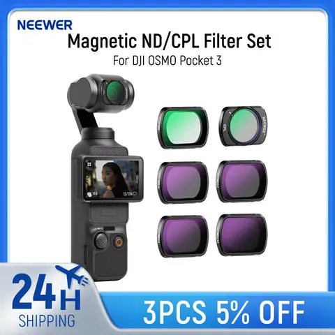NEEWER Magnetic ND/CPL Filter Set For DJI OSMO Pocket 3 Creator Combo Accessories, Action Camera Neutral Density Filters