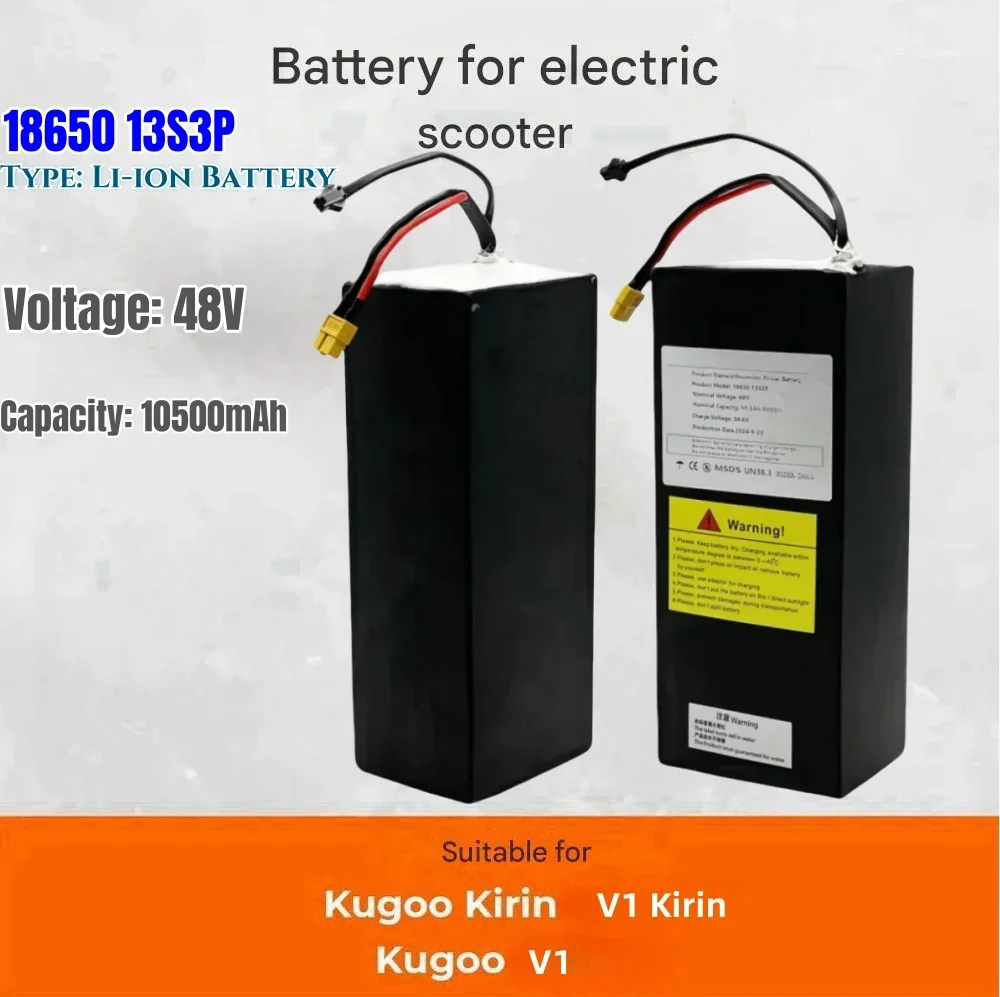 

Electric Bike Battery Kugoo V1 13S3P 48V 10500mAh 18650 Rechargeable/Li-ion Battery Pack for Electric Scooter with BMS