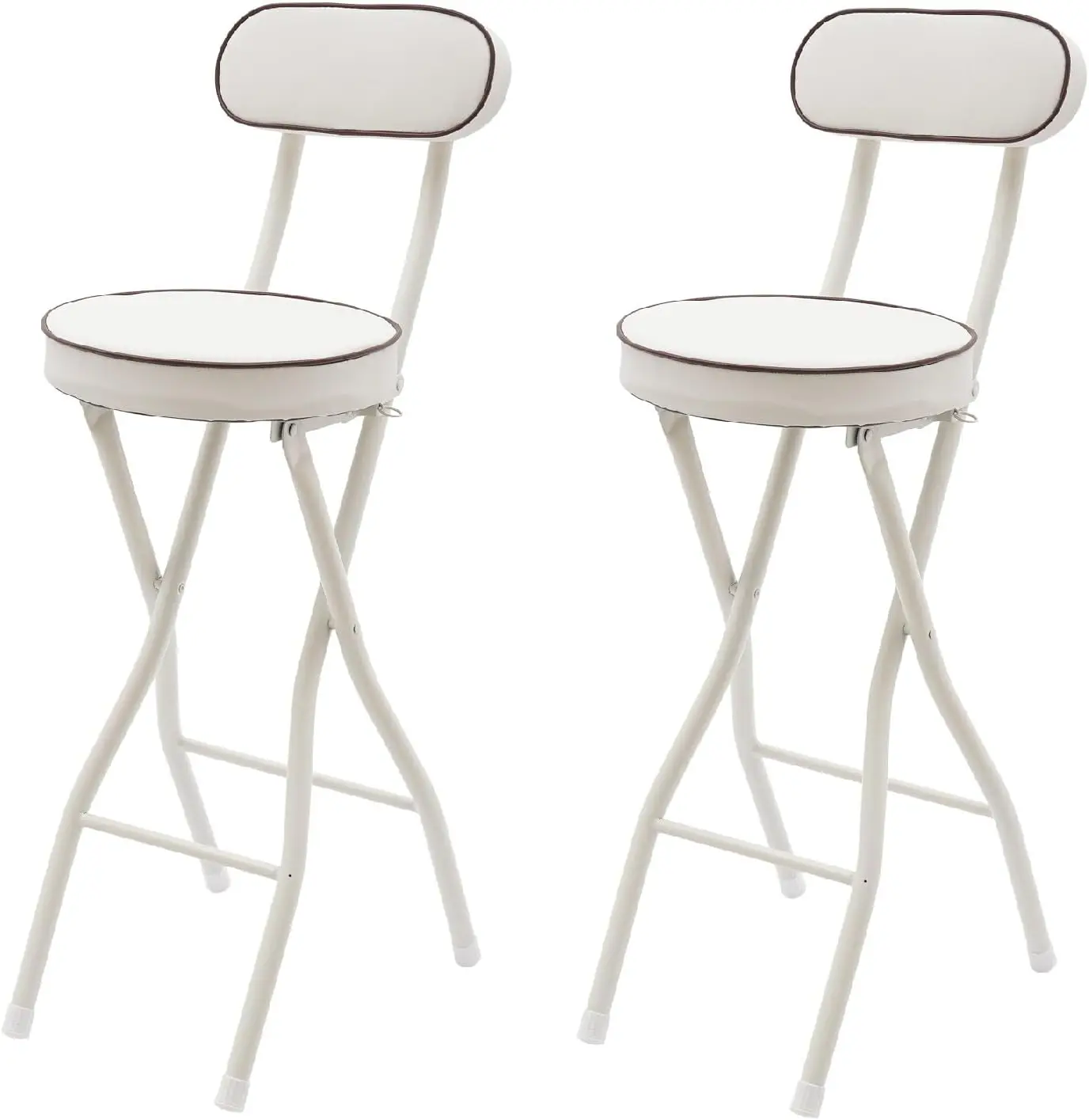 

2 Pcs Folding Stool, 25.6 In Cushioned Padded Folding Stool Portable Bar Stool With Ba For Camping Kitchen Home Office