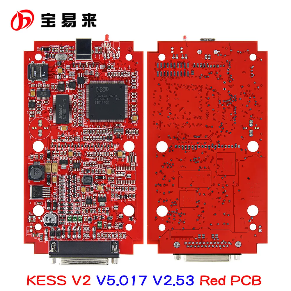 European Version KESS V2 Red PCB for V5.017 KSuite V2.8 No Tokens Diagnostic Tools