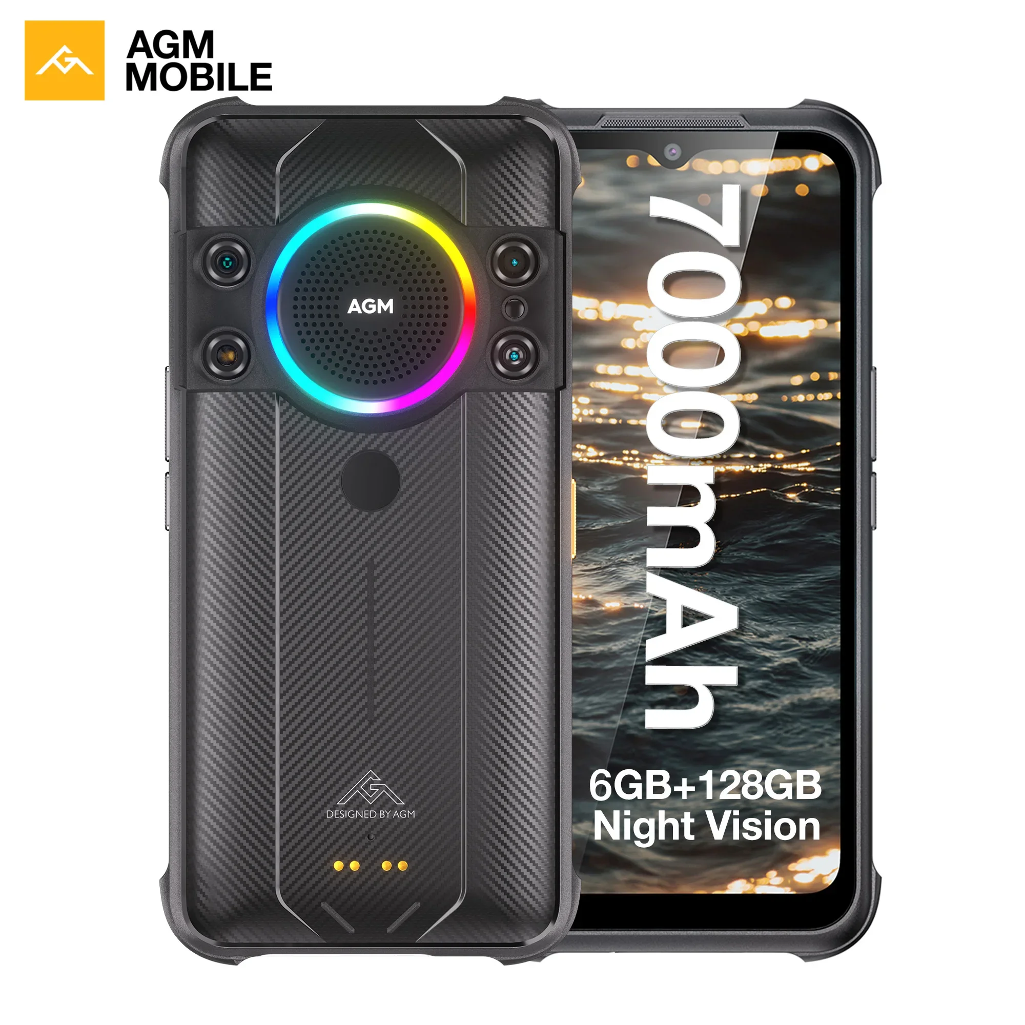 

AGM H5 Pro 7000mAh 48MP Main Camera 20MP Night Vision 6+128GB 109dB Speaker Telephone Waterproof 4G Rugged Smartphone