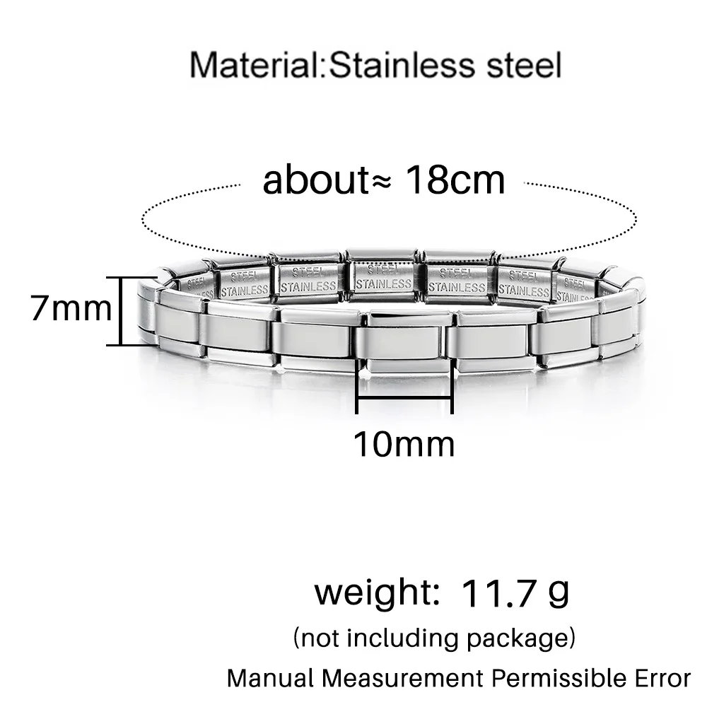 Neuer Trend: Schmale 7mm Italienische Charm-Armbänder aus Edelstahl für Damen und Herren, Modische Handgefertigte Schmuckgeschenke – Detail 2