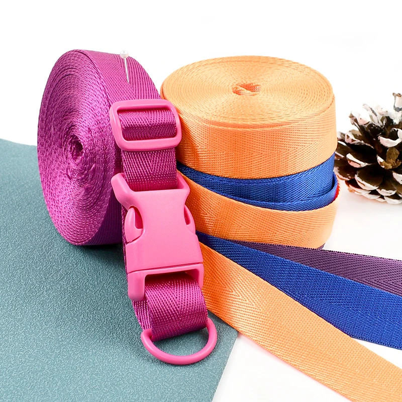 2-20 مجموعات Meetee 20/25 مللي متر طوق بكلاب إصلاح الملحقات على ظهره النايلون الشريط إغلاق الإصدار مشبك D حلقة ضبط ثلاثي الإنزلاق المنزلق