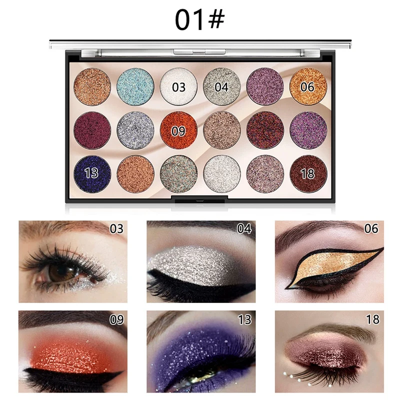 ملكة جمال روز 18-Color الترتر بريق مسحوق صافي أحمر ظلال العيون المرحلة ماكياج العيون بريق مسحوق عالية ضوء بيرليسسينت