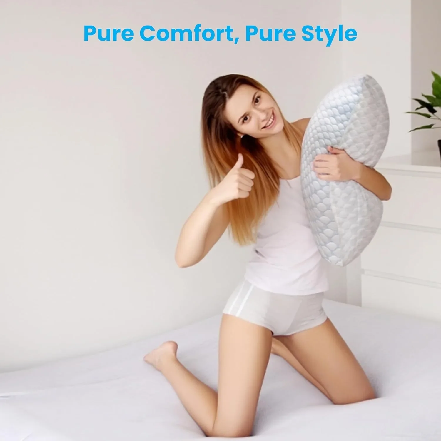 Memory Foam Cooling Pillow, Adjustable Loft Bed Pillow For Sleeping, Silky Ice Fabric, Washable Removable Bed Pillow Cover