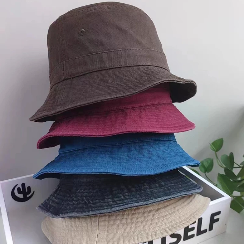 Fashion Big Head Plus Size Bucket Hat for Men  Pure Cotton Panama Fisherman Hat Korean Man Women Bob 60cm 64cm Sun Hat Wholesale