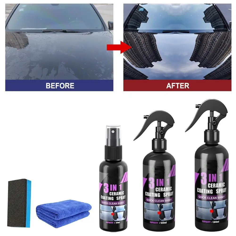 

30/100 мл средство для покрытия автомобильной краски 3в1 автомобильный спрей для керамического покрытия быстрая очистка блестящая полировка средство для покрытия краски инструменты
