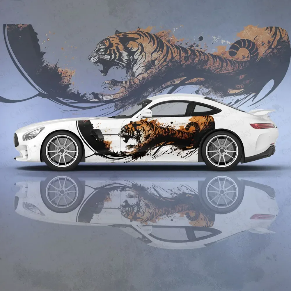 Watercolor Tiger Angry Car Body Stickers Anime Itasha Car Side Decal Sticker Car Body Sticker Car Body Decoration Stickers image 5