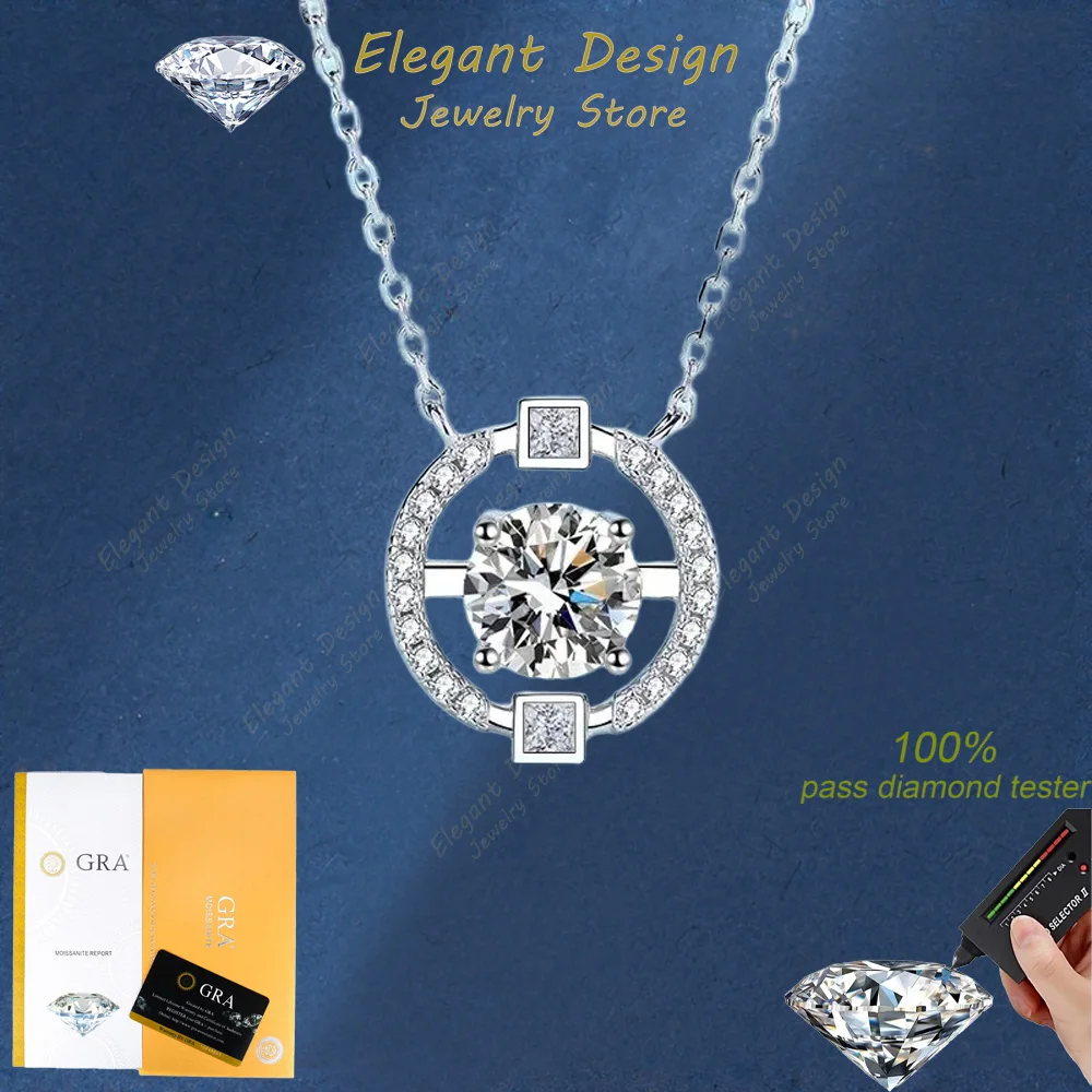 

Elegant Design 1/2CT Moissanite Star Chart Pendants Chain, Platinum Pt950 Beating Heart Necklaces for Women Gift Fine Jewelry