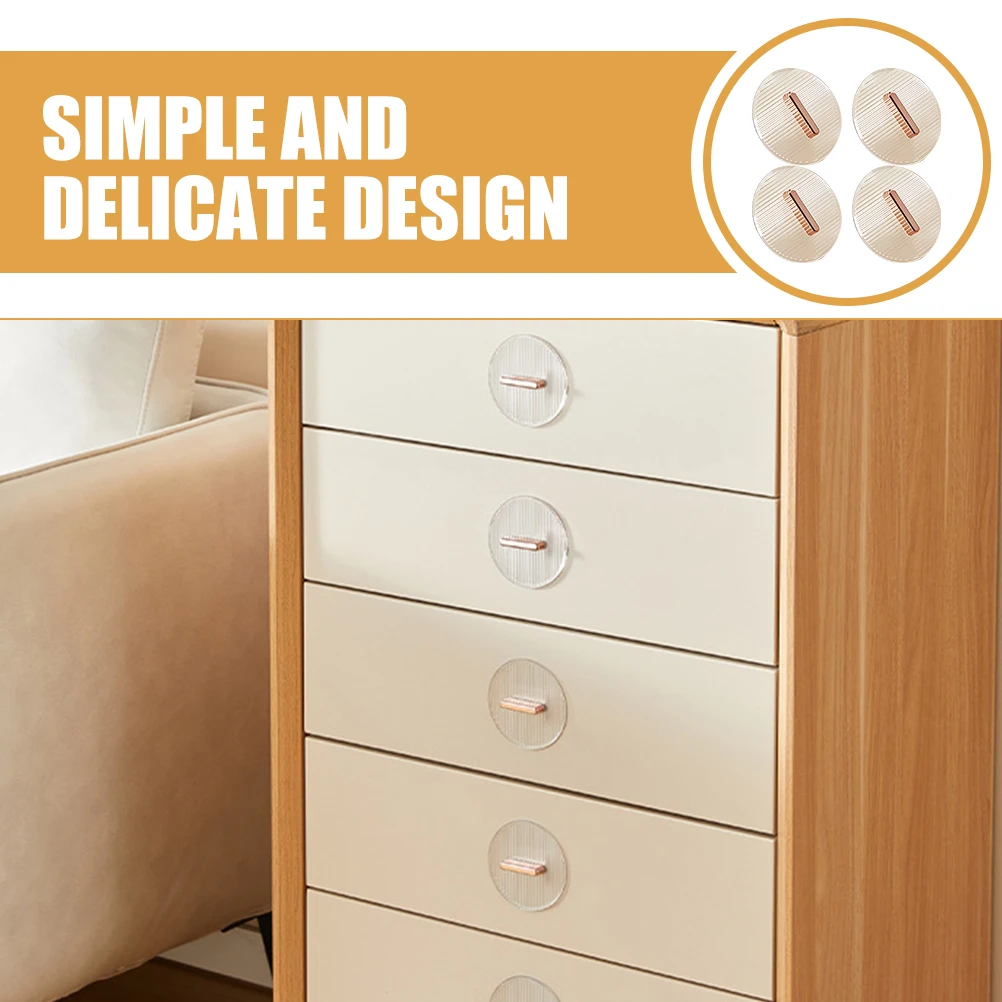 

4 pcs Adhesive Cabinet Handle No Drill Installation Sticky Drawer Pulls For Kitchen Wardrobe Glass Sliding Door Knobs