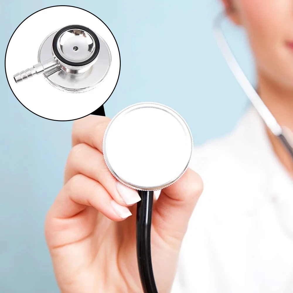 2 Pieces Silver Stethoscope Metal Stethoscope Head Auscultation Head Medical Cardiology Stethoscope Accessories Pendant view 4