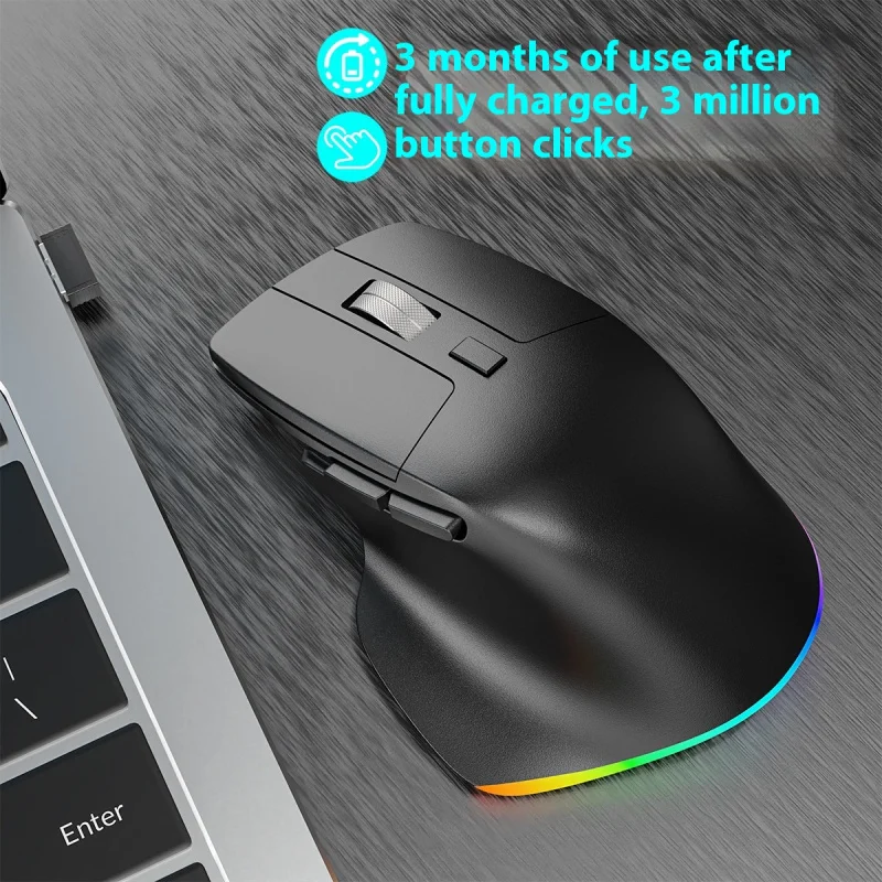 

G30LD Wireless Dual Mode Mouse Office Silent RGB Luminous Ergonomic Mouse