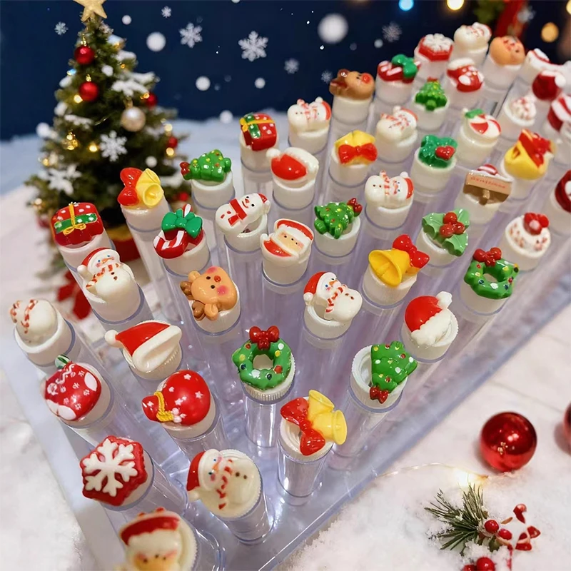 Tubes de brosse à cils de noël, avec brosse à cils réutilisable, Design du père noël, anti-poussière, fournitures d'extension de cils, 10 pièces