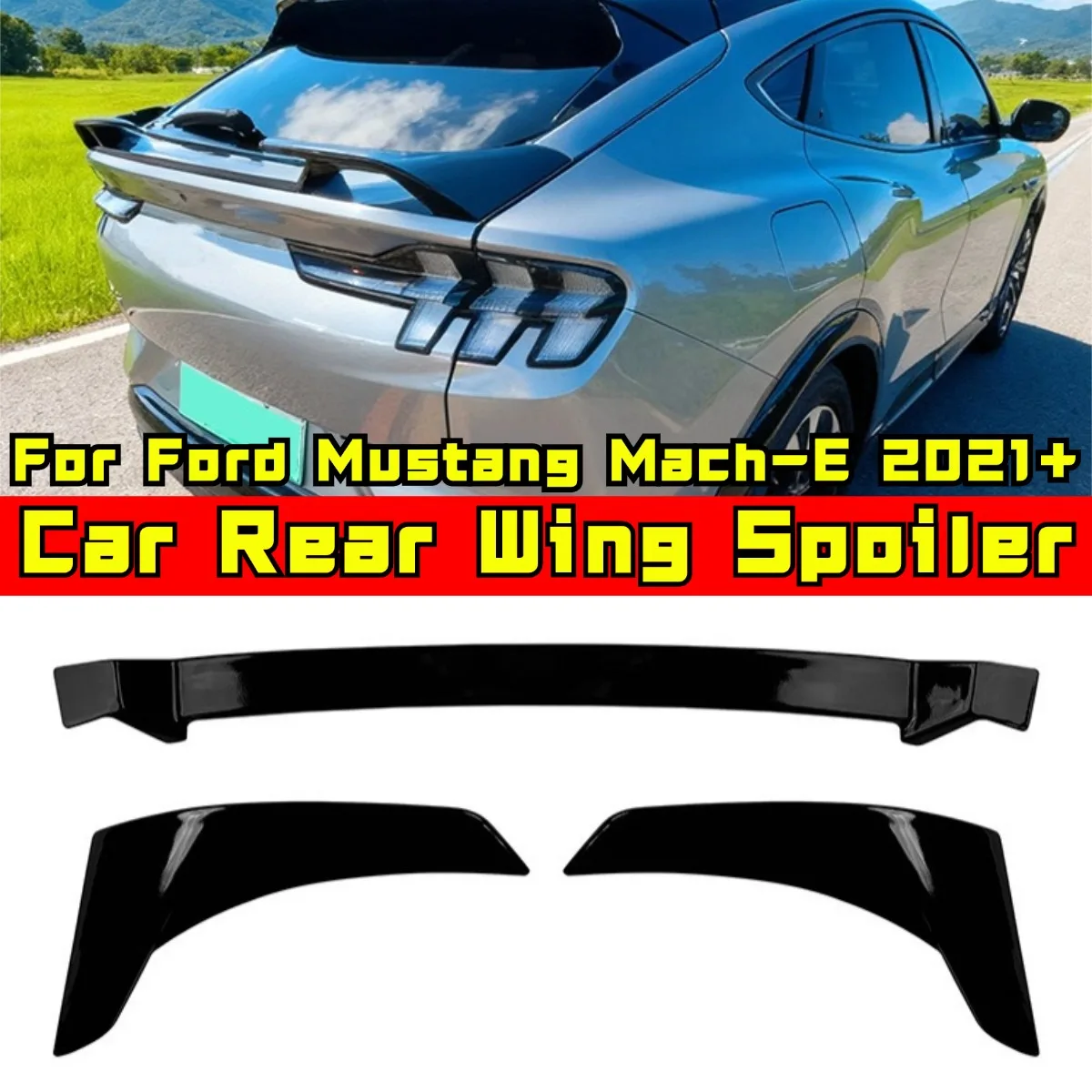 For Ford Mustang Mach-E 2021+ Car Rear Mid Spoiler Wing Rear Mid Spoiler Wing Car Accessories Exterior Part