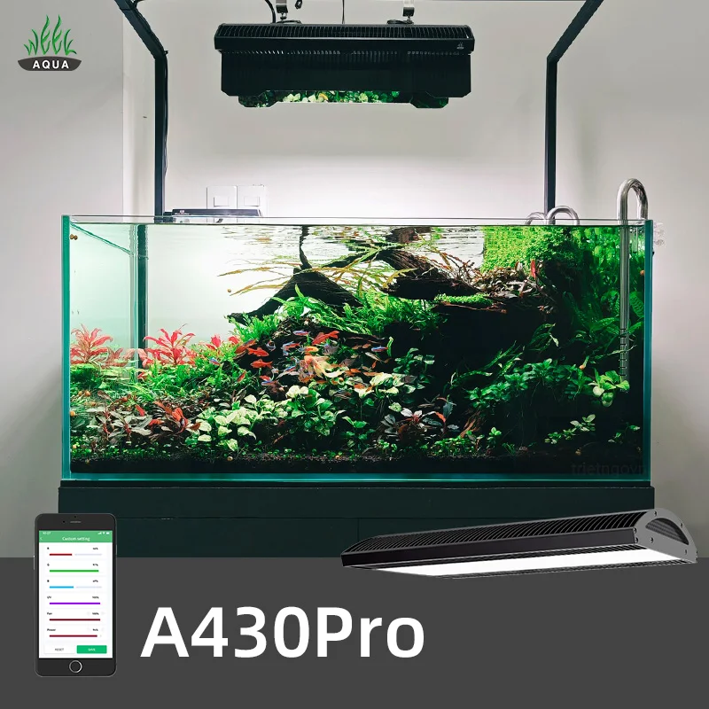 WEEKAQUA A430Pro Black  led aquarium light for freshwater aquarium APP control ADA style RGB solar led aquarium light