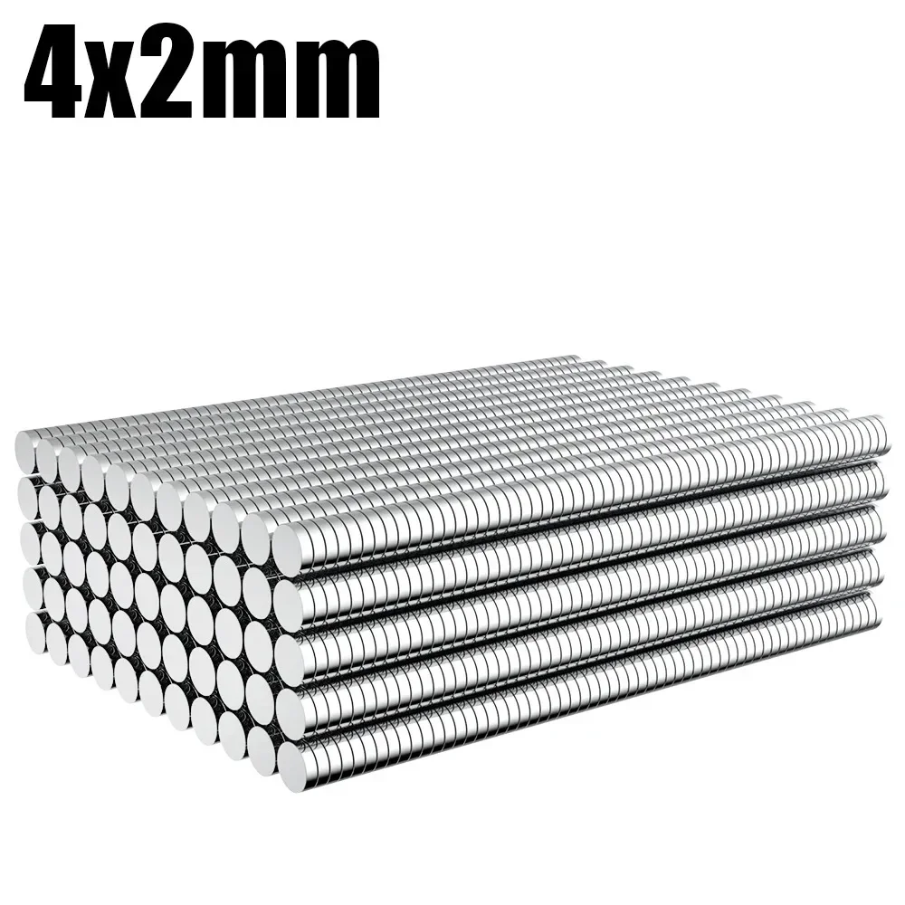 50-1000pcs Neodymium Magnet 4x2 Rare Earth Small Strong Round Permanent 4*2 Mm Fridge Hook Tool NdFeB Nickle Magnetic DISC