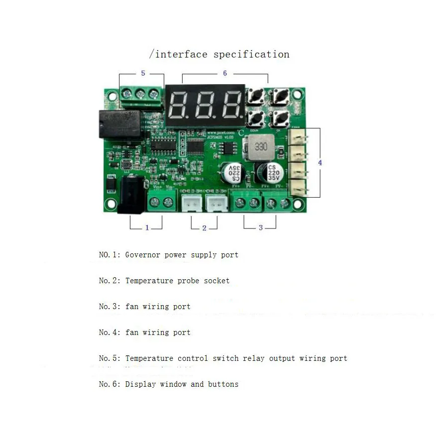 Imagem -05 - Controle de Temperatura do Ventilador Display de Velocidade Digital 12v 24v 3a Controle de Velocidade Chassi pc Placa Gráfica Cpu