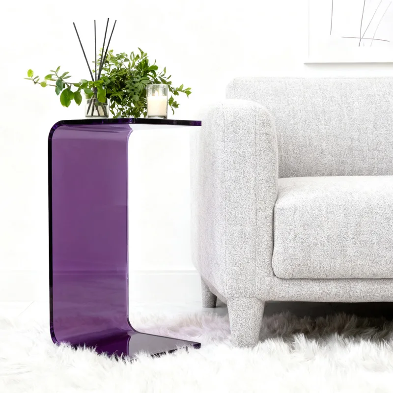 

Acrylic Sofa Side Table, Living Room Small Coffee, Modern Simple Transparent Small Corner Table, Bedside Bedroom