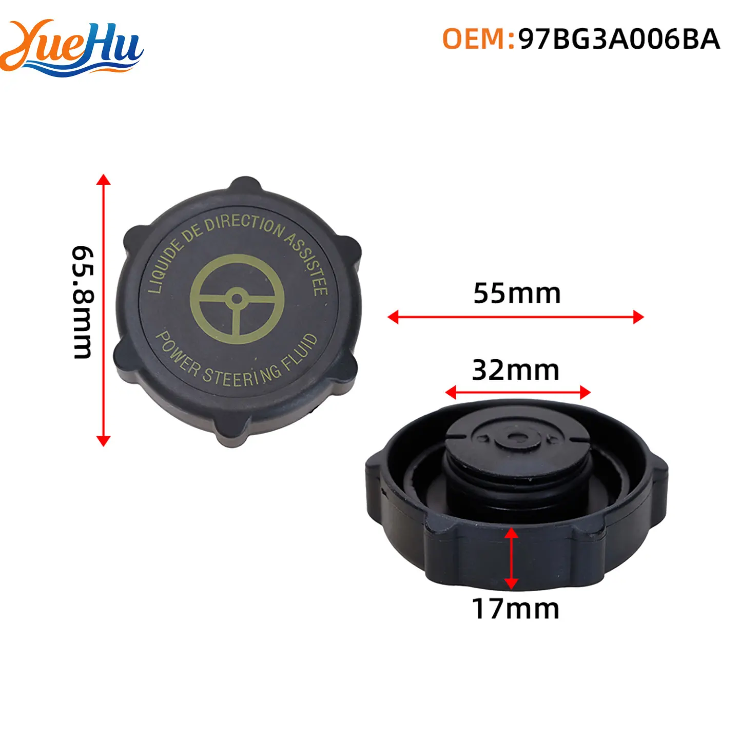 97BG3A006BA  Power Steering Oil Fluid Reservoir Tank Cap Fit For Ford Mondeo Focus MK3  97BG-3A006-BA 1341300