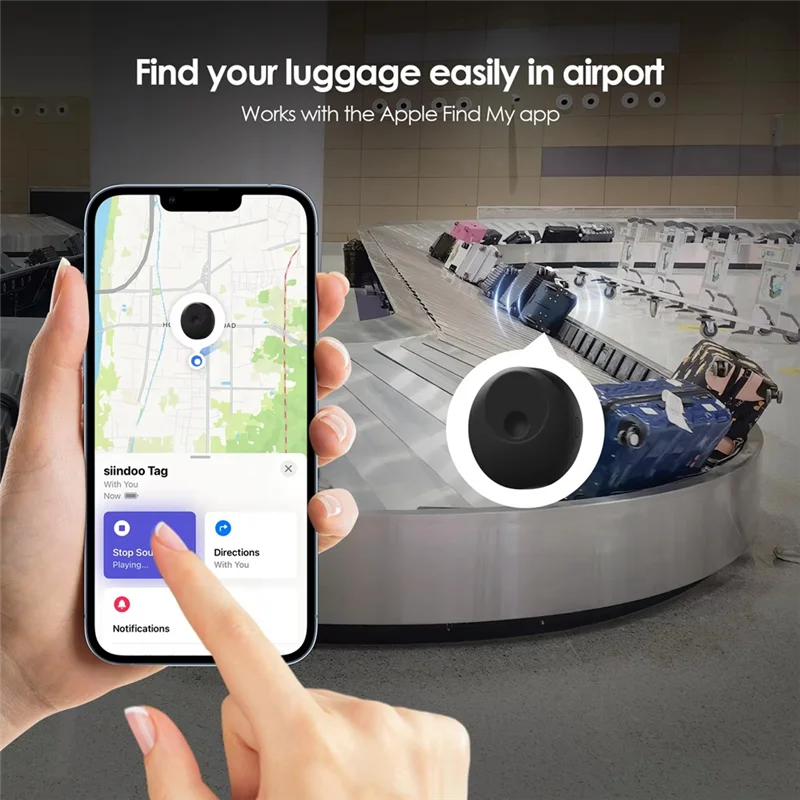 جهاز تعقب بلوتوث، مكتشف المفاتيح يعمل مع Find My، تنبيه أعلى، بطارية قابلة للاستبدال، محدد موقع العناصر لحقائب السيارات