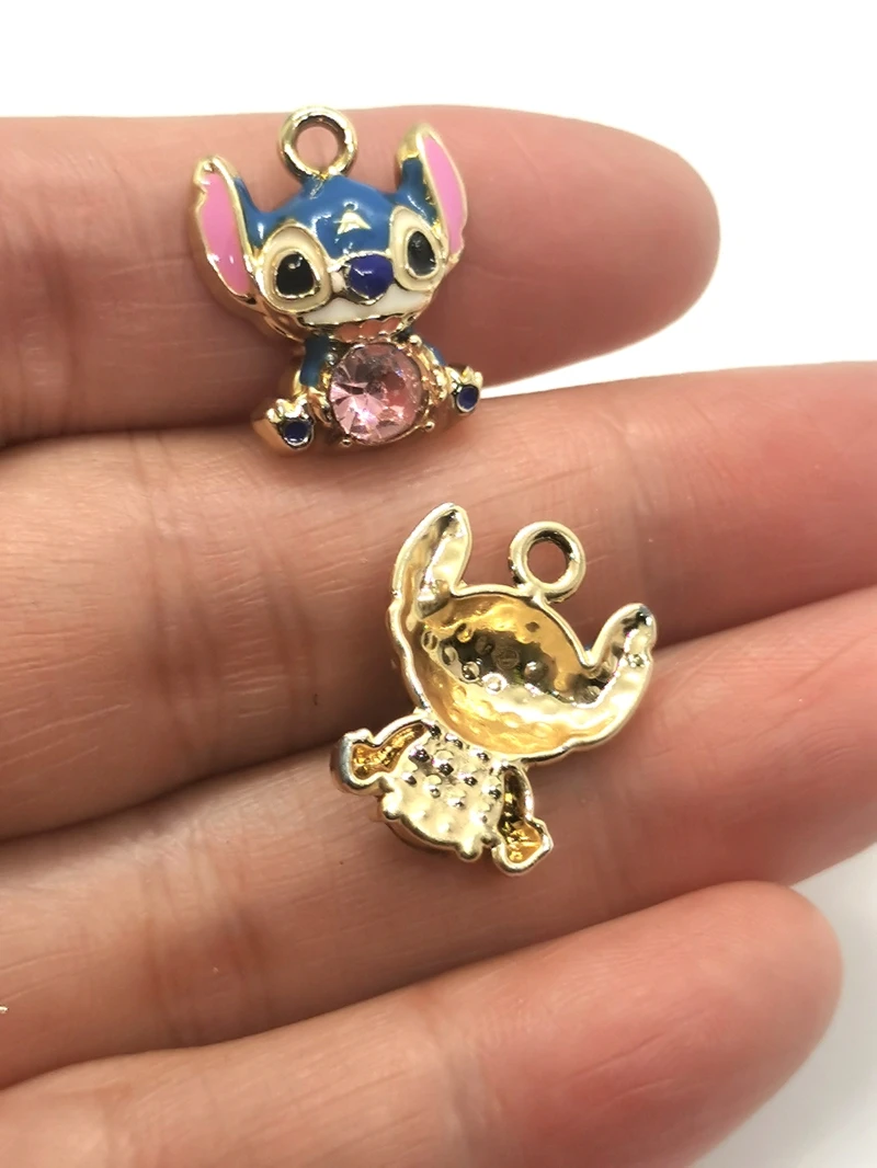 الكثير الكرتون 10 قطع ديزني غرزة سحر الأقراط DIY مفتاح سلسلة قلادة قلادة سوار مجوهرات النتائج اليدوية هدية #4