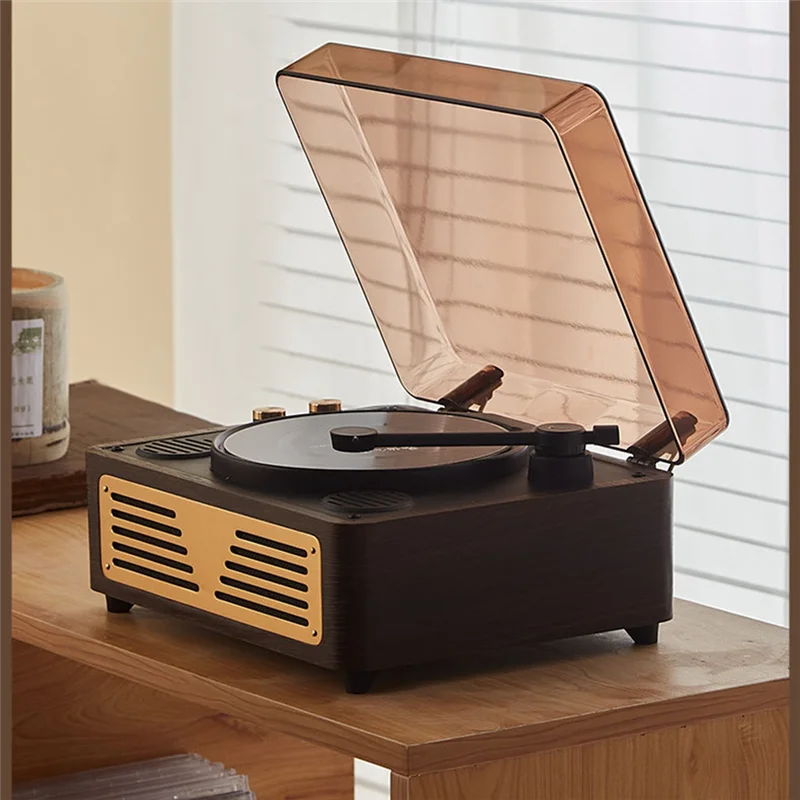 

-A15I CD Player Retro Bluetooth 5.0 Stereo HIFI Audio Speaker Portable Desktop CD Player For Home