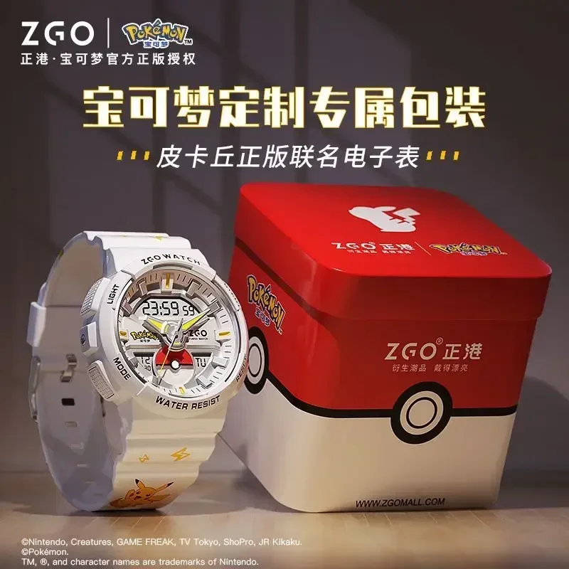 ZGO Pokemon serie de dibujos animados Pikachu, relojes deportivos para estudiantes, reloj electrónico impermeable, juguetes, regalos para niños