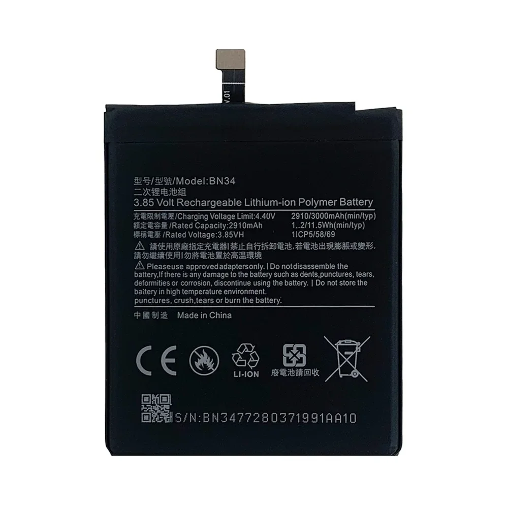 Original Phone Battery BN34 For Xiaomi Redmi 5A 5.0