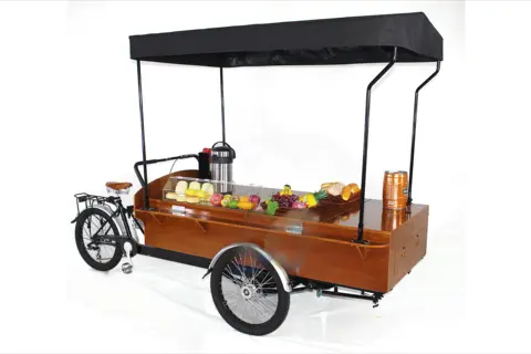 Classic Mobile Street Multi-functional Food Vending Kiosk Customized Ice Cream Coffee Bike Trike With Freezer Electric Cargo
