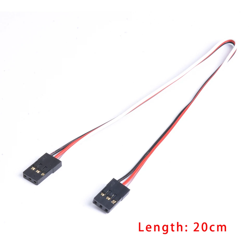 POFET Lot de 20 câbles d'extension servo 20 cm 3 broches JR Tête mâle et tête femelle Futaba pour avion RC POFET Lot de 20 câbles d'extension servo 20 cm 3 broches JR Tête mâle et tête femelle Futaba pour avion RC