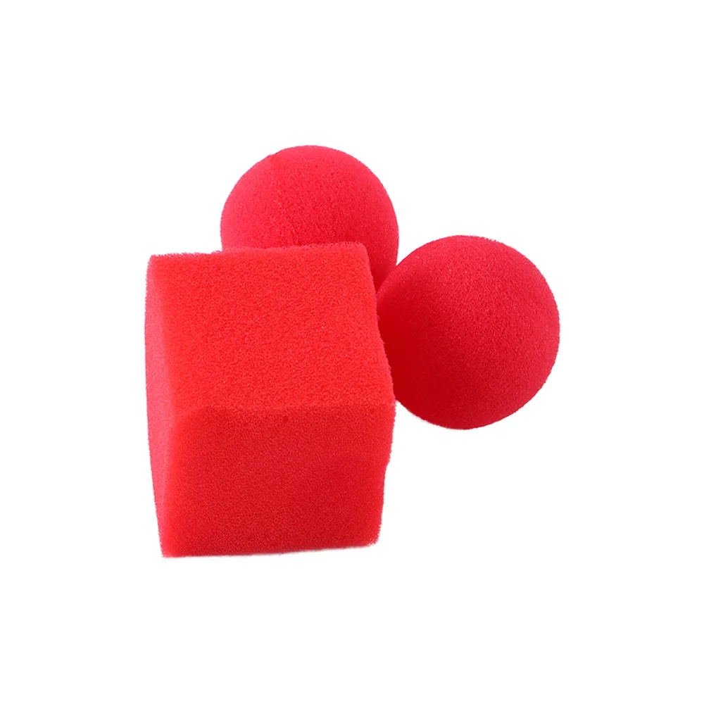 Red Ball Magic Square Sponges Props Set Funny Gadgets Magic Show Street Stage Close up Magic Tricks Props