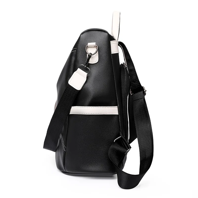 TRAVEASY PU Leather Women Backpacks Anti-theft Fashion Backpack for Girls Solid Color College Students School Bags Travel Female