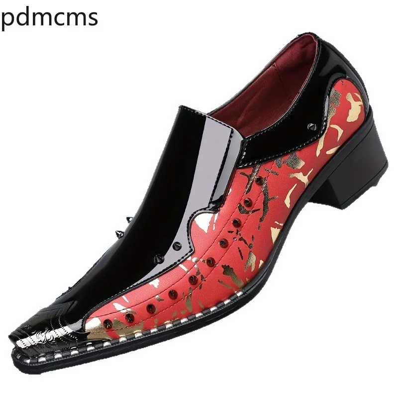 Men's Leather Casual Shoes Luxury Comfort Business Dress Shoes Fashion Rivet Wedding Shoes for Men Footwear Zapatos De Hombre
