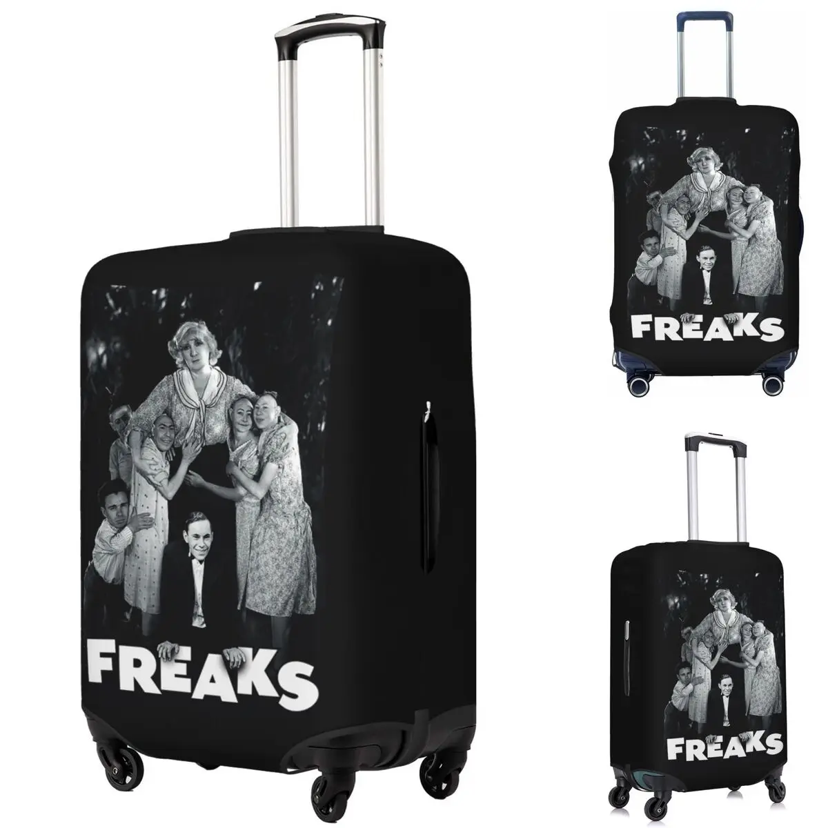 

Freaks 1932 Gobble We Accept Her One Of Us Suitcase Cover Protection Elastic Trip Luggage Protector Covers for 18-32 Inch