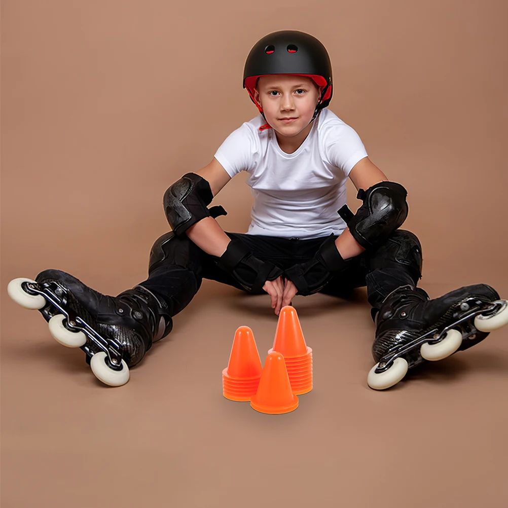 

25 Pcs Skate Barrier Flat Cones for Sports Training Drill Roller Skating Orange Roller-skating