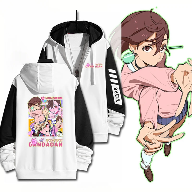 Anime DANDADAN 3D Print Zip Up Hoodie Women Men Harajuku Sweatshirt DAN DA DAN Ayase Momo Cosplay Zipper Hooded Jacket Outerwear