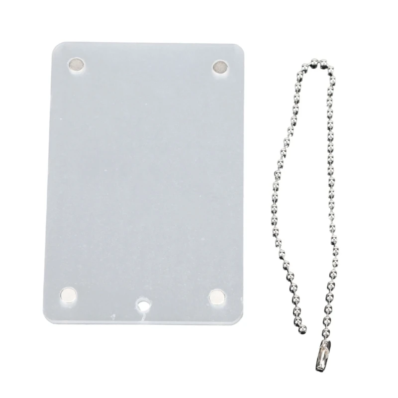M68B Clear Acrylic Car Photo Display Holder with Hanging Chain, Sunshade Hanging Picture Frame for Notes, Photos, and