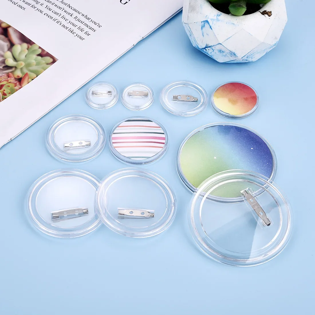 5 قطعة شارة دبابيس زر الاكريليك دبابيس واضحة أزرار شارات عدة دبابيس زر صانع الفراغات DIY بها بنفسك لوازم الحرفية #3