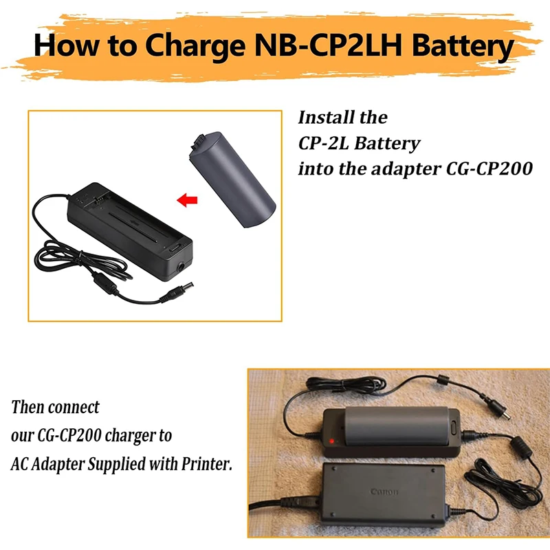 NB-CP2LH NB-CP2L Battery 1800mAh Rechargeable Batteries and Charger for Canon SELPHY NB-CP1L,CG-CP200 CP1500 CP1300 CP900 CP800