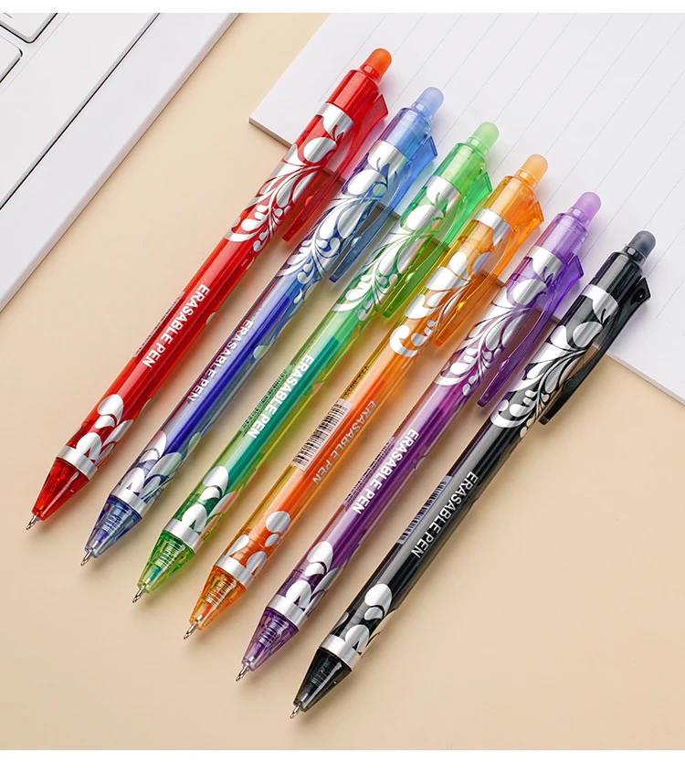 Große Kapazität Tinte Löschbaren Stift 6-farbe Push Gel Pen-Set 0,5mm Transparente Farben Stift Büro Schriftlich liefert Kawaii Schreibwaren – Detail 9
