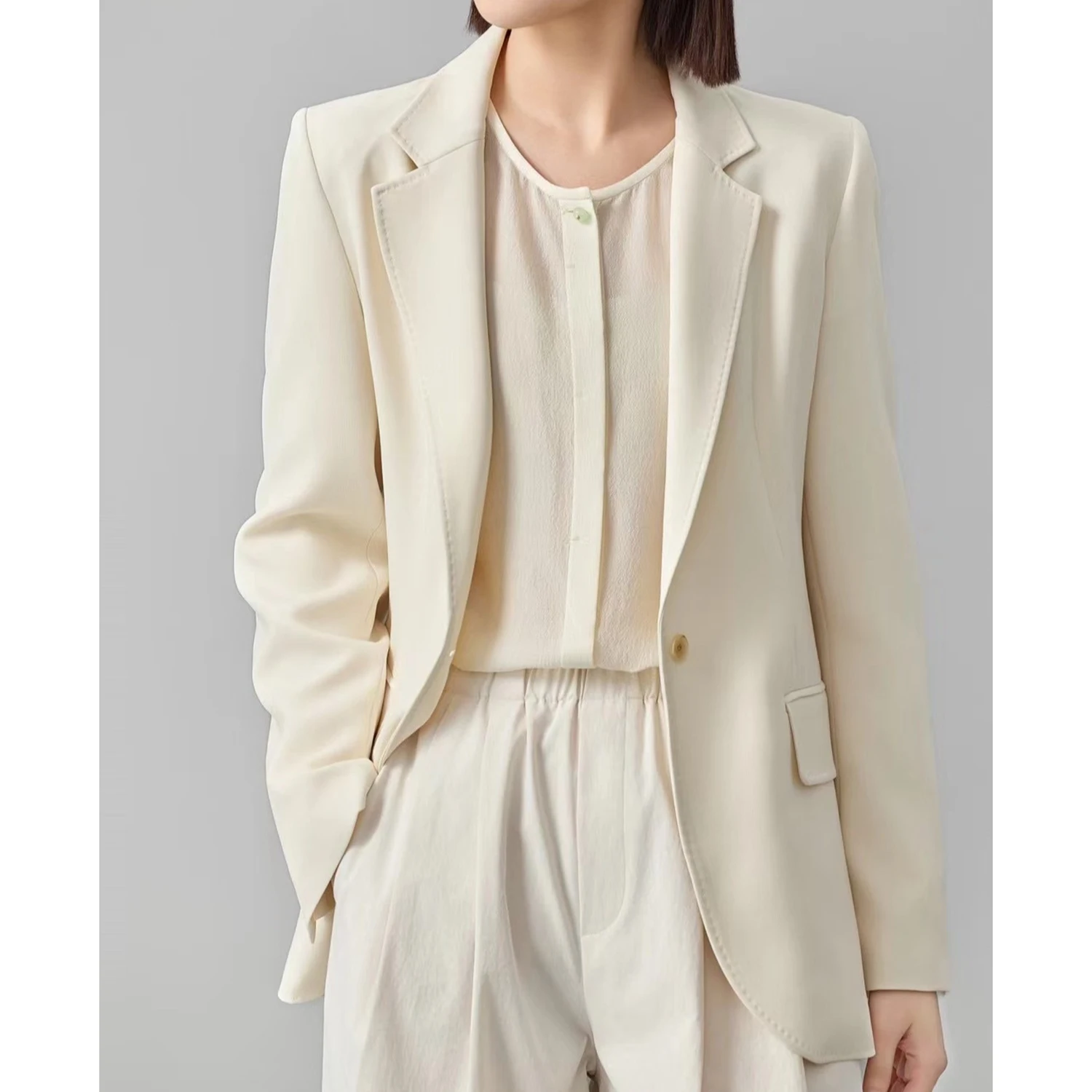 Allingentle Women's Suit Slim Fit Business Blazer Casual 1-Button Jacket Outfit  for Daily Office Wear Customize