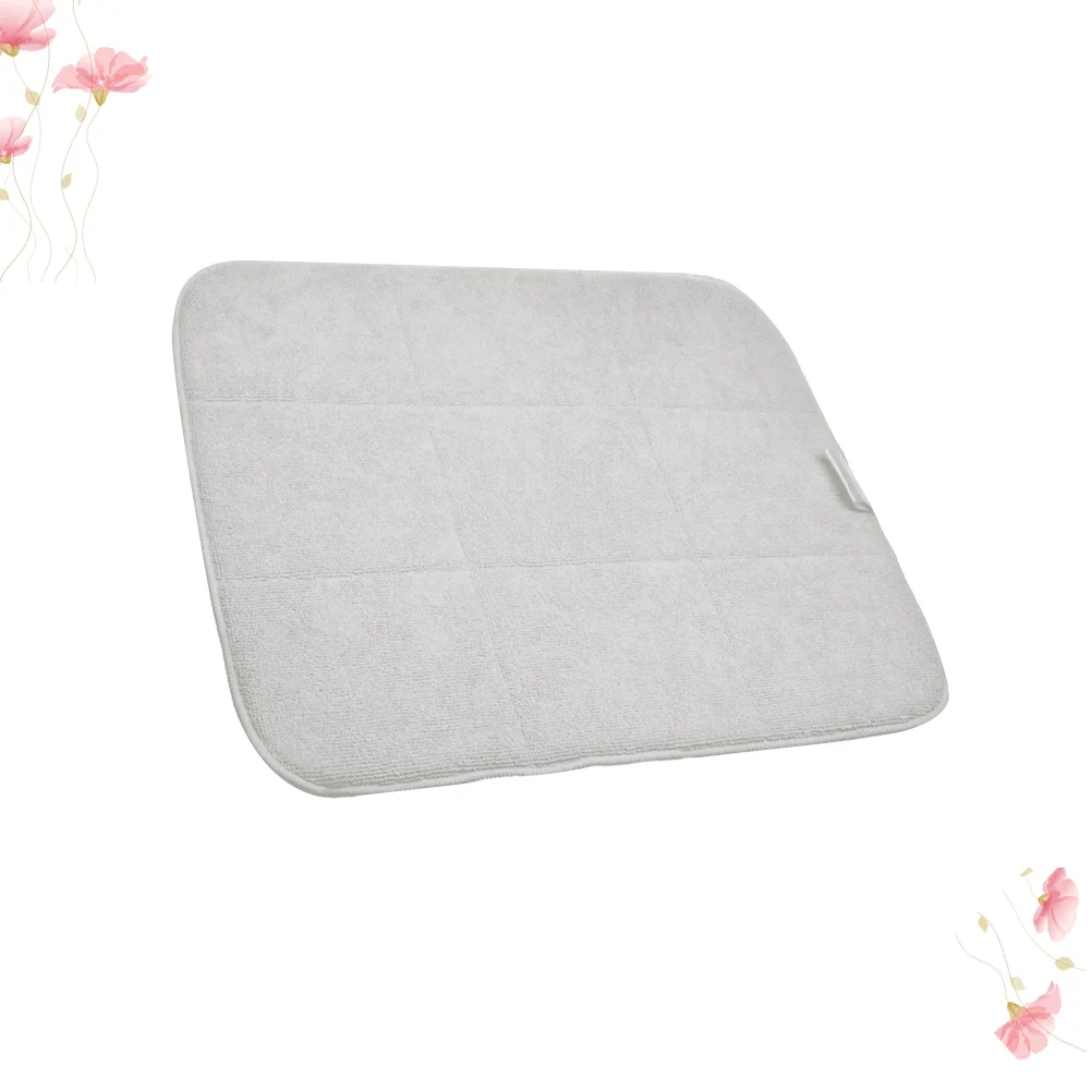 

Non-slip Kitchen Placemat Super Absorbent Drying Mat Tableware Draining Pad Foldable Washable Dish Rack Drain Tray