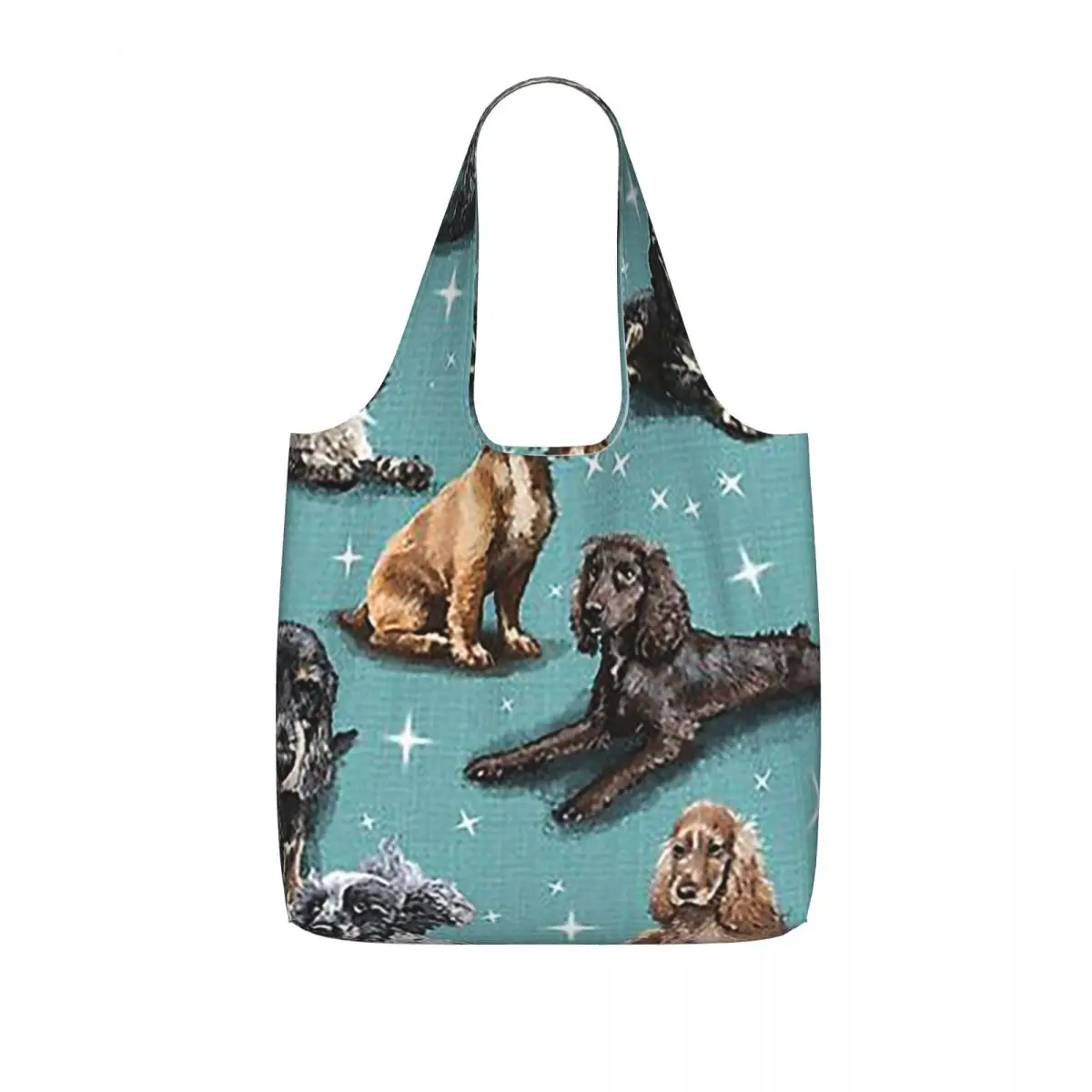 The Cocker Spaniel Shopping Tote Bag Canvas Large Capacity Shoulder Bags Shopper Grocery Handbag for Women
