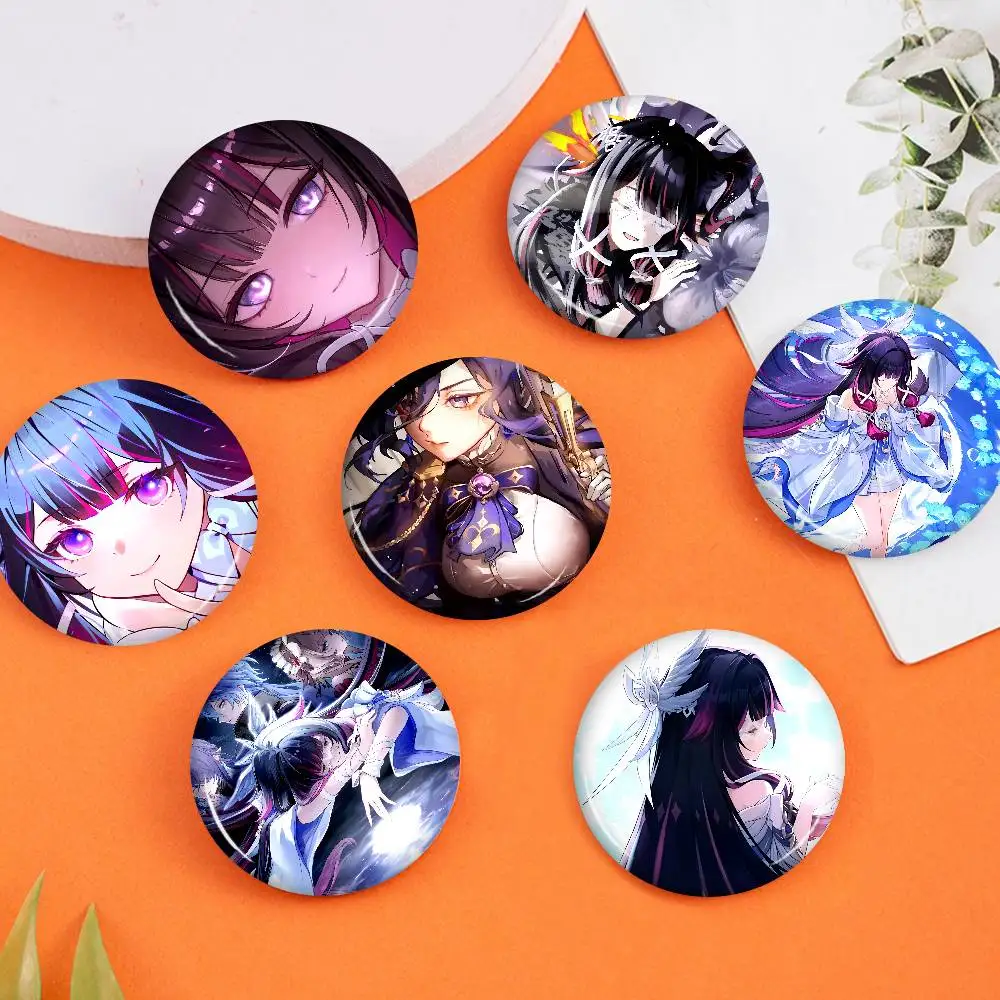 Popular C-Columbia G-Genshin I-Impact Cartoon Brooches Anime Badge Round Handmade Brooch Lapel Pins Jewelry For Clothes Gifts
