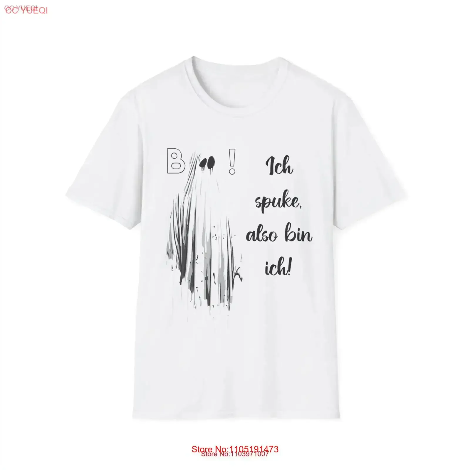 

Funny Spirit Vector T Shirt I Haunt Therefore Am Ghostly Quote Halloween Spooky Apparel vintage Washed homme Breathable