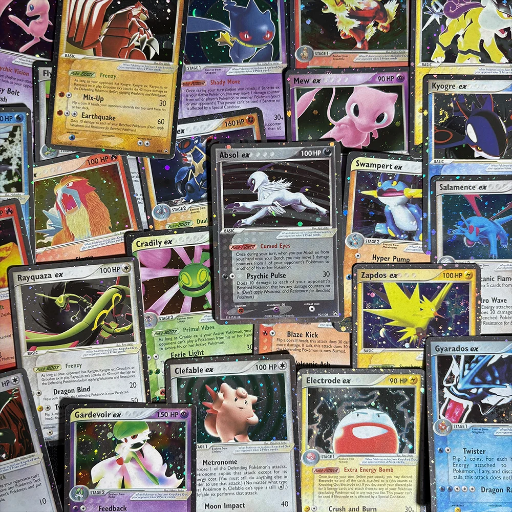 PTCG Proxy Cards EX ex Series Rare Full Art Holo Collectible Card Set Featuring Rayquaza Mewtwo Mew Legendary Collectible Cards